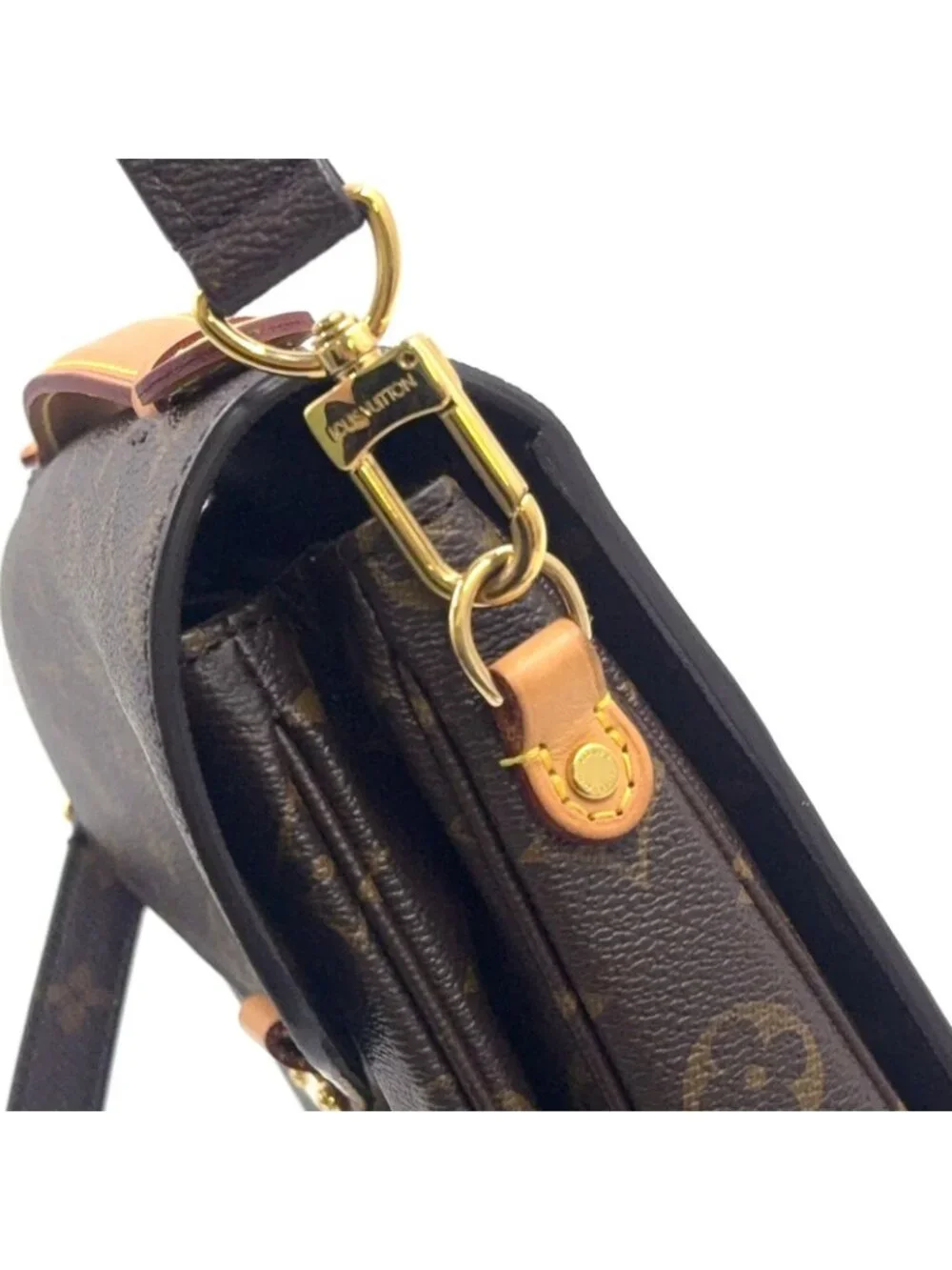 Louis Vuitton Pochette Metis MM Monogram Ready Leather Brown Light Handbag Gold